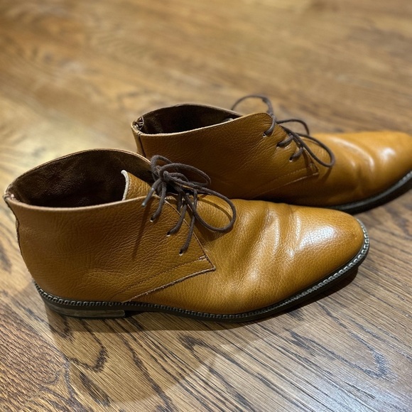 Carlo Morandi Classic Chukka Boots Leather Shoes Mid English Tan Mens Sz 9.5 EUC main image 6